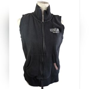 Keeneland Black Zip Up Vest Soft Lined Inside Large